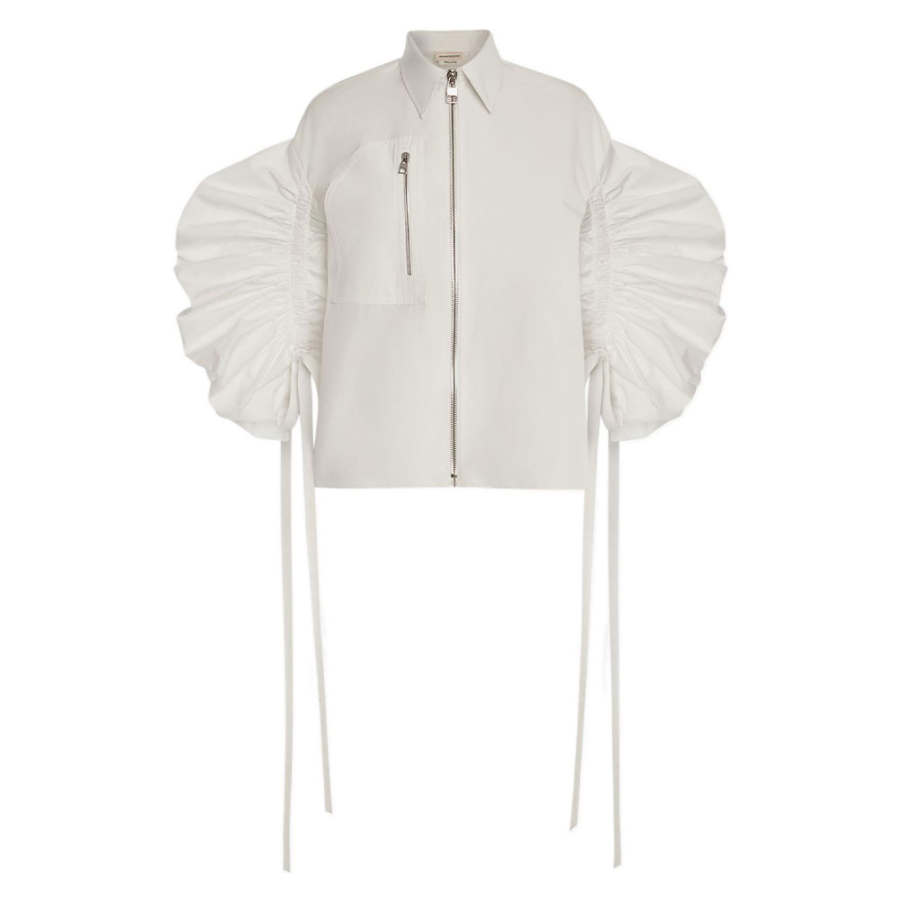 Alexander McQueen Shirts Women's White Stand Collar Moderate Other