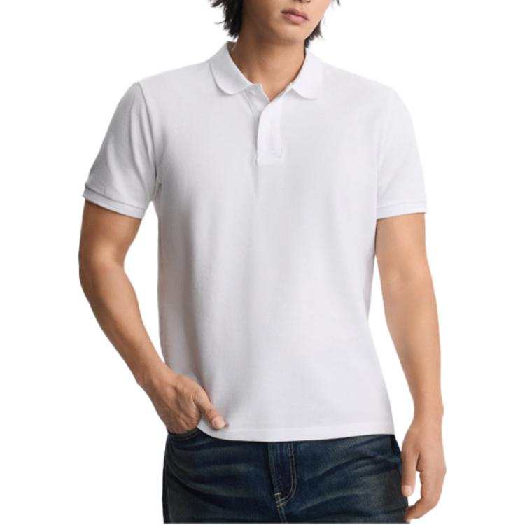 Lee Polo Shirts Men's White Polo Collar Moderate Straight Fit