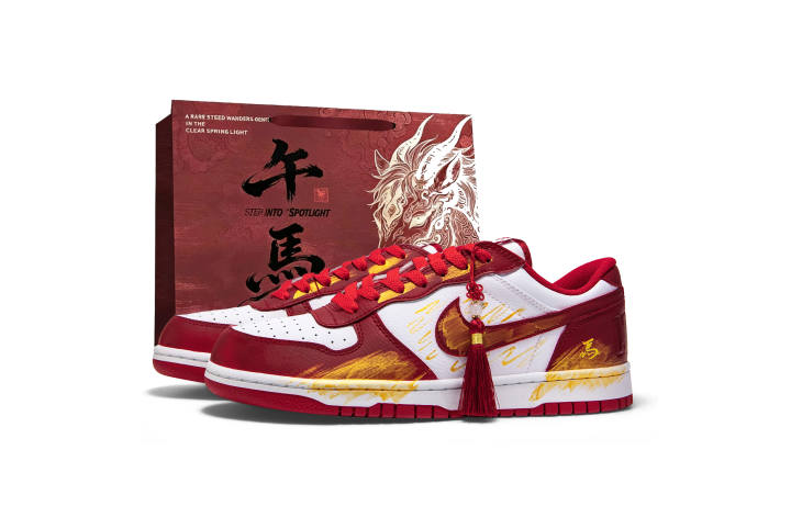 Nike Nike Big Low top Skateboard Shoes Men's White Red Gold