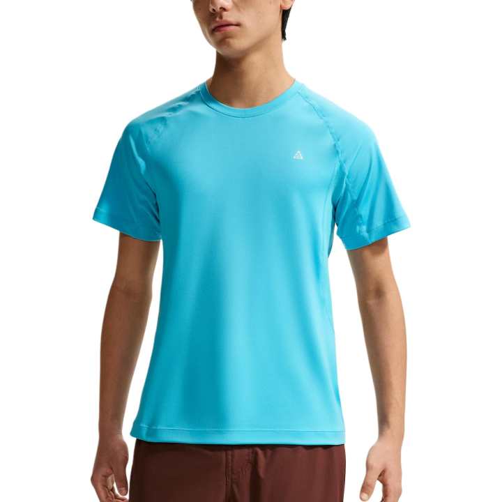 Nike Nike ACG Quick Dry T Shirts Men's Baltic Sea Blue/Aurora Blue/Peak White Crew Neck Moderate
