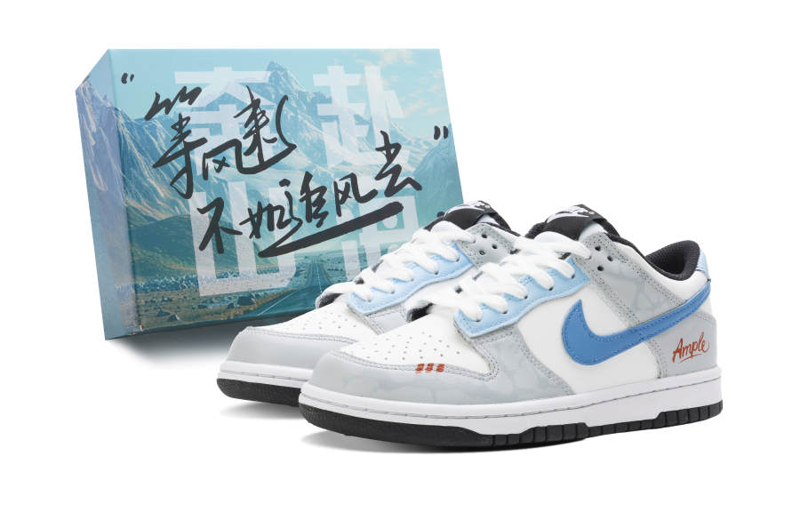 Nike Nike Dunk Slip Resistant Abrasion Resistant Low top Skateboard Shoes Men's Blue Gray