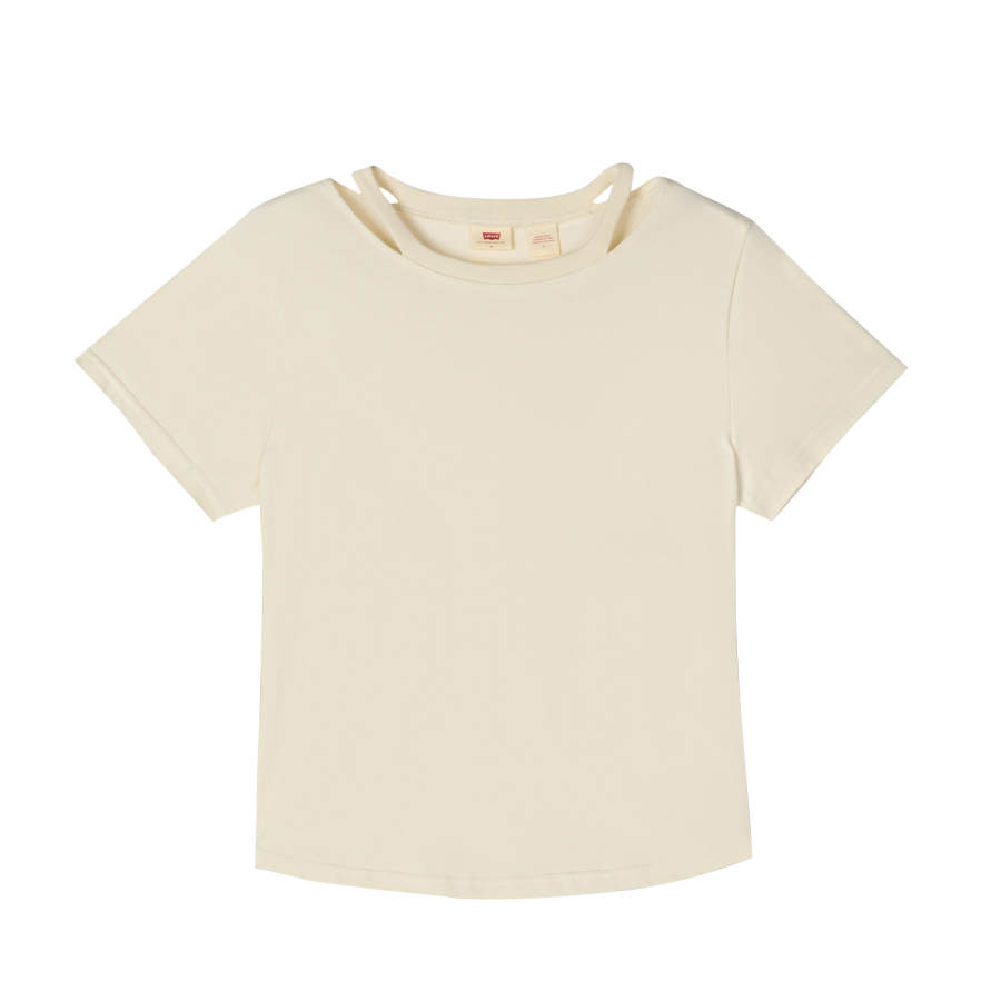 Levis T Shirts Women's Apricot Crew Neck Thin Straight Fit