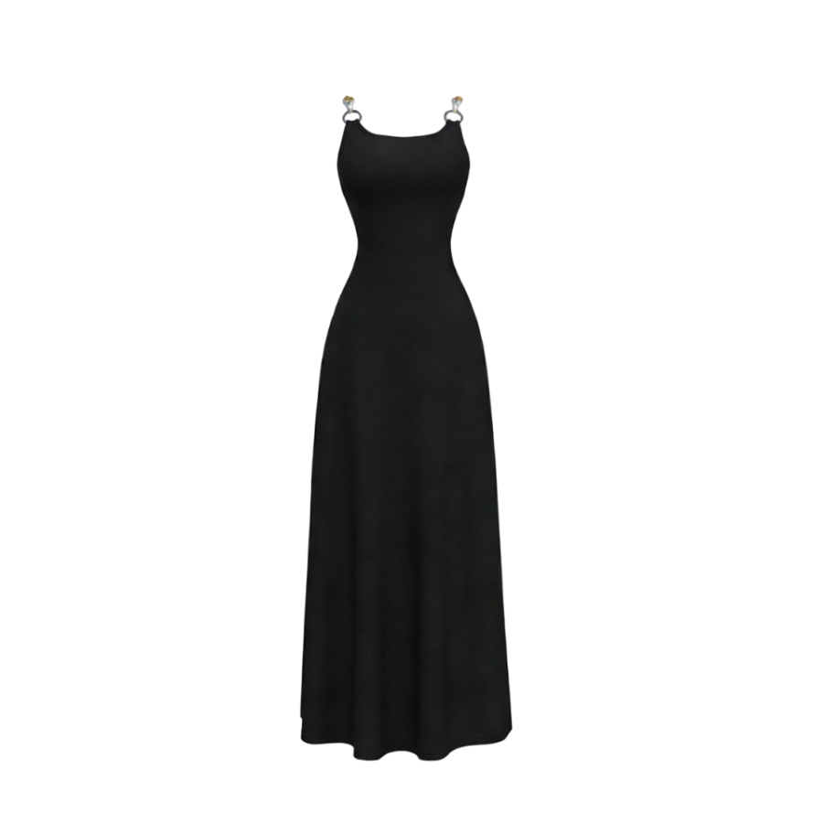 MTHE Slip Dresses Women's Square Collar Thin Long