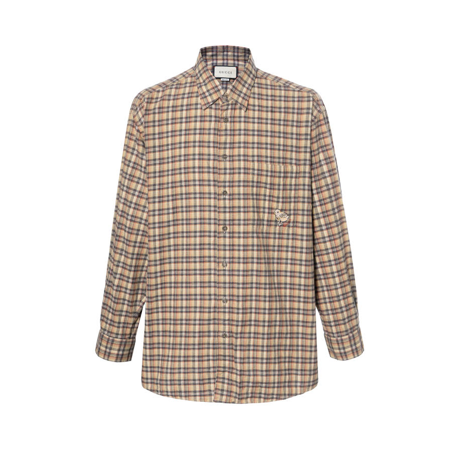 GUCCI Shirts Men's Beige Lapel Moderate Other