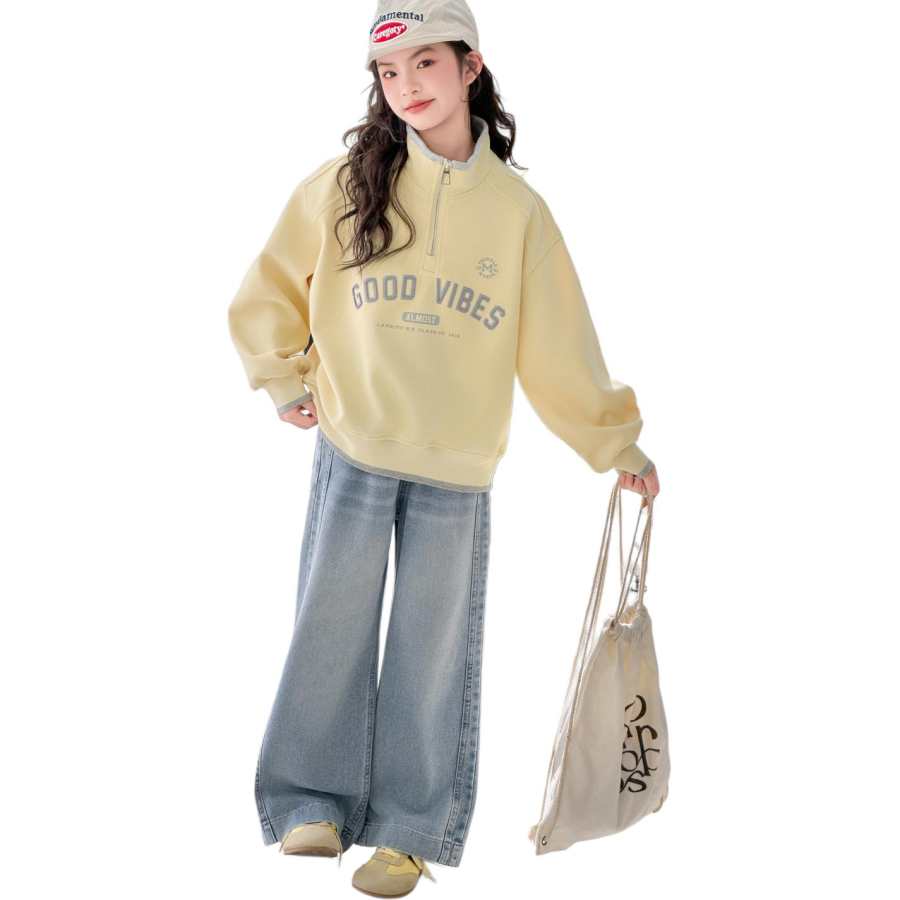 PLANDOO Kids Sweatshirts Stand Collar Moderate