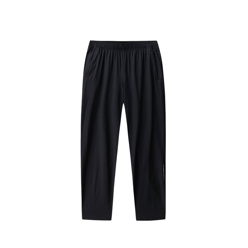 ANTA Knitted Sweatpants Men's Black Moderate Straight Fit Pants