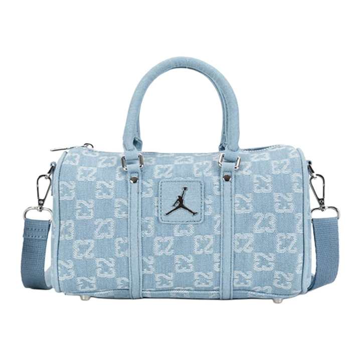 Jordan Jordan Polyester Bowling Bag, Crossbody Handbag Medium Unisex Denim Blue