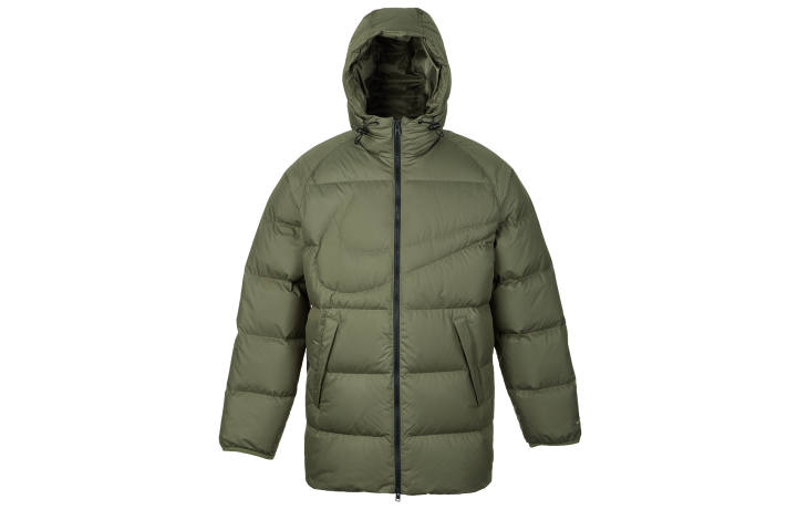 Nike Nike Down Jackets Men's Olive Green Hooded Non Detachable Moderate