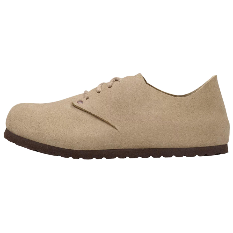Birkenstock Maine Casual Leather Shoes Unisex Taupe Regular Loose Fit