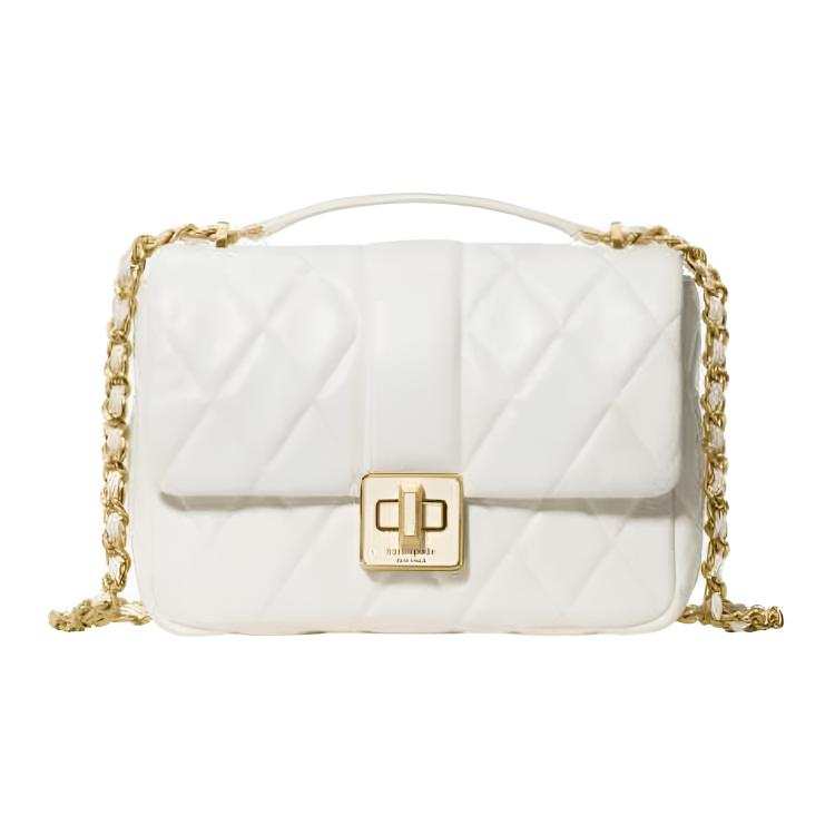 Kate Spade CAREY Cow Leather Crossbody Bags Small Women's Milk White