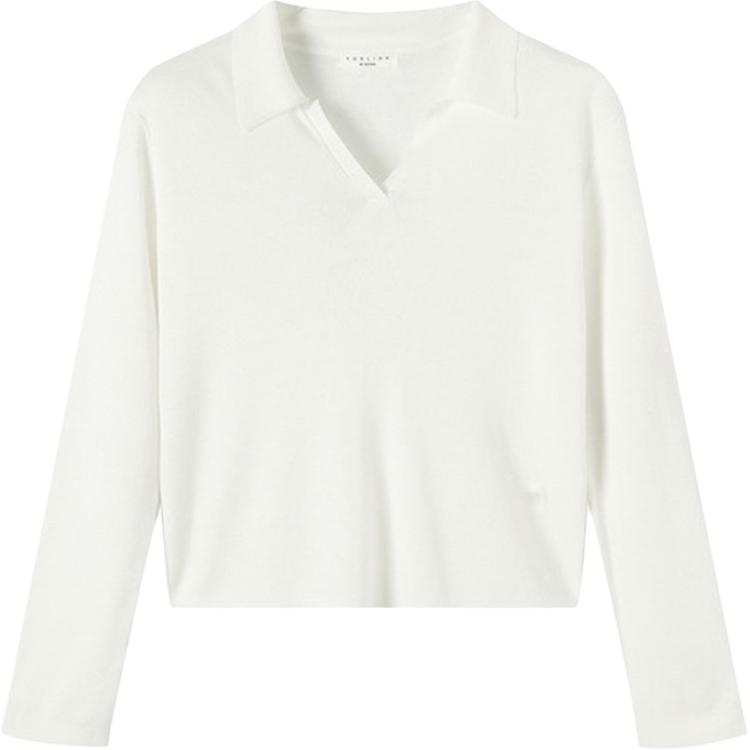 Tonlion Knitwear Women's Ecru V Neck Moderate Base Layer