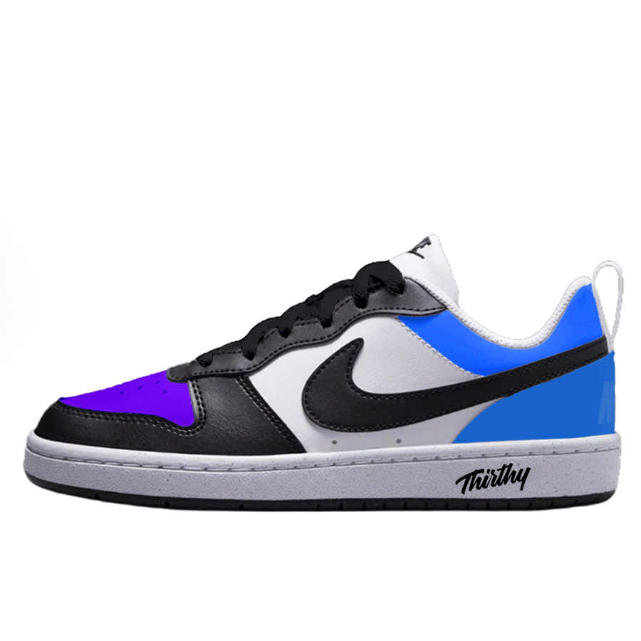 Nike Nike Court Borough 2 Thisthy Synthetic Leather Low top Skateboard Shoes Unisex Blue Purple