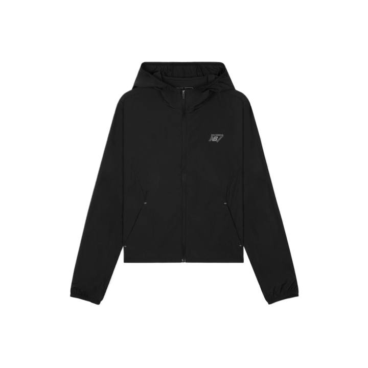 New Balance New Balance Jackets Women's Black Hooded Moderate Wind Shell