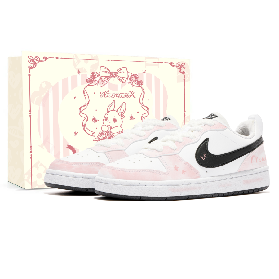 Nike Nike Court Borough Shopping Bag, Pink Mist Floral Height Increasing Abrasion Resistant Slip Resistant Low top