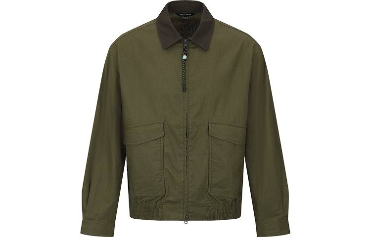 URBAN REVIVO Jackets Men's Olive Green Lapel Moderate Other