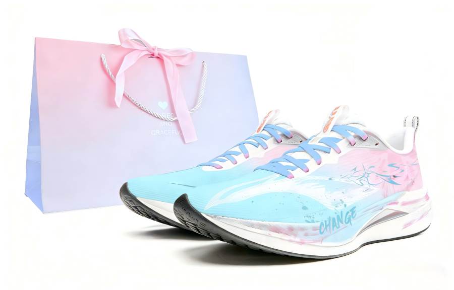 Li-Ning Li Ning Red Hare 9 PRO Low top Rubber Physical Fitness Test & Exam Racing Marathon Running Shoes Men's Pink Blue