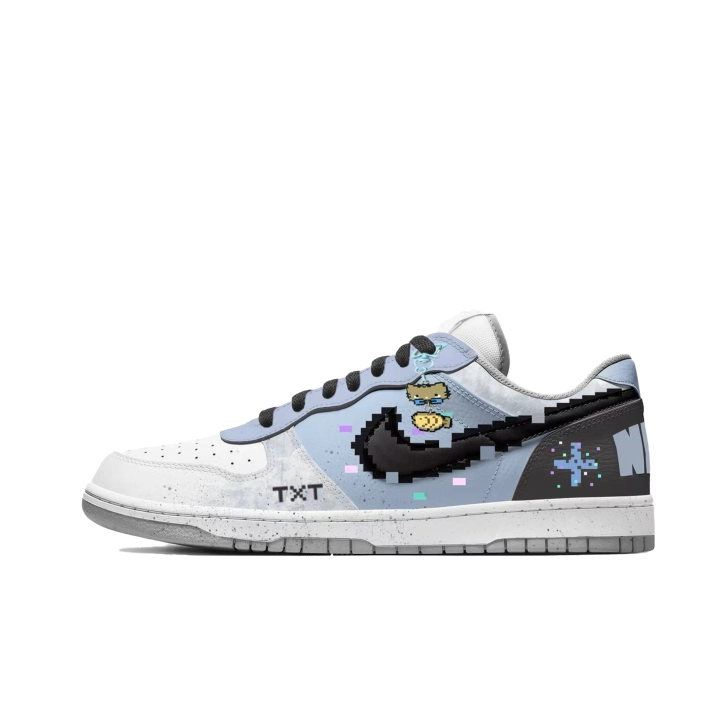 Nike Custom Shoes Nike Big Low Lux Pixel Fuse Beads Low top Skateboard Shoes Men's Blue