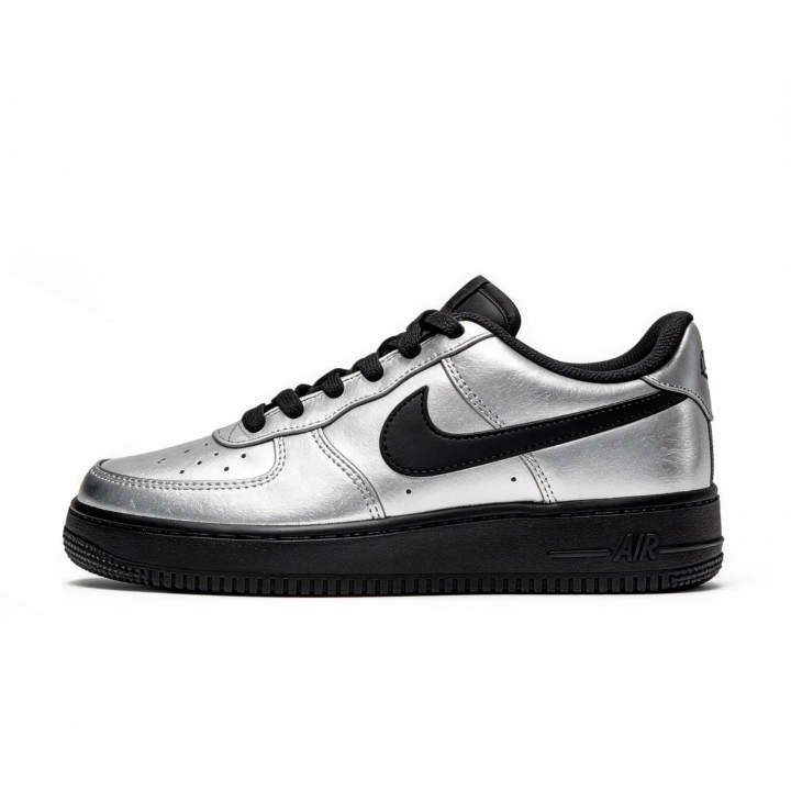 Nike Nike Laser, Minimalist Style Slip Resistant Impact Resistance Low top Skateboard Shoes Unisex Black Silver