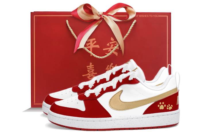 Nike Nike Court Low top Skateboard Shoes White Red Teenagers