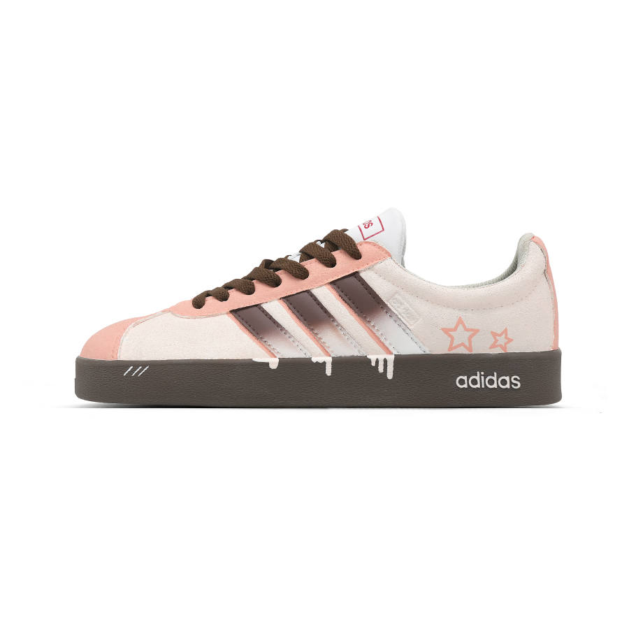 Adidas Adidas VL COURT 2.0 Sweet Melt 7L Abrasion Resistant Slip Resistant Low top Skateboard Shoes Women's Pink Brown White