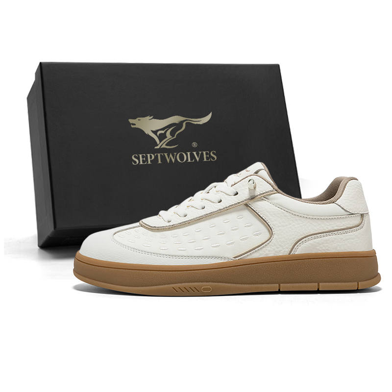 SEPTWOLVES Height Increasing Abrasion Resistant Lightweight Slip Resistant Low top Skateboard Shoes Men's