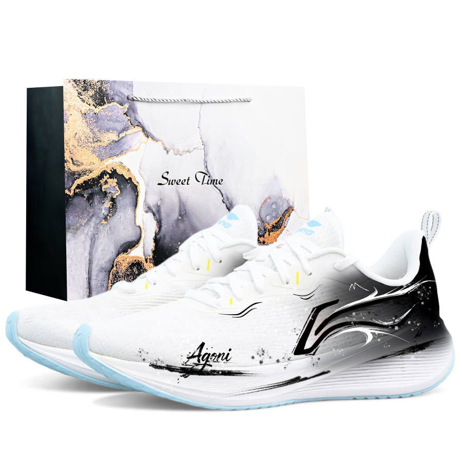 Li-Ning Li Ning Wuyue Cushioning Rebound Abrasion Resistant Slip Resistant Mid top Casual Running Shoes Men's Black White