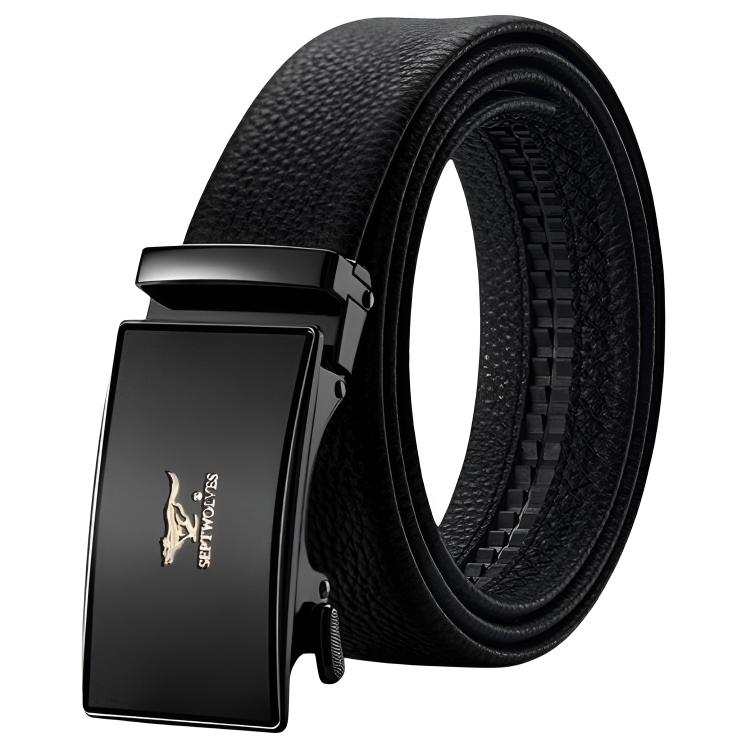 SEPTWOLVES Cow Leather Zinc Alloy Automatic Buckle Belt Men's 3.5CM