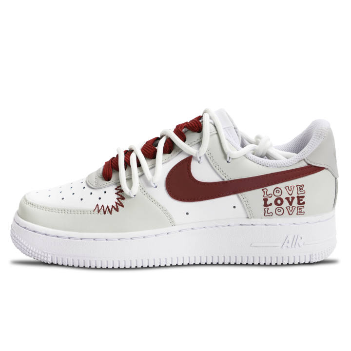 Nike Nike Air Force 1 Skateboard Shoes Unisex Low Top White/Beige/Red
