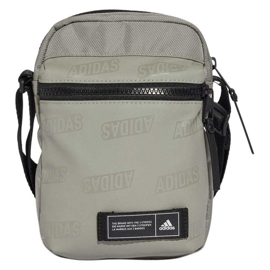 Adidas Adidas Fabric Crossbody Bags Small Unisex Pebble Silver Gray