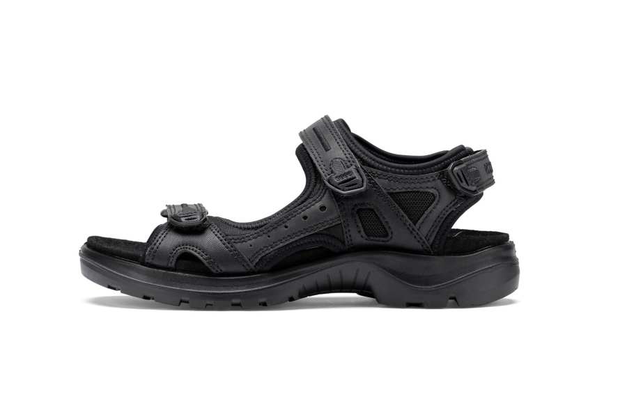 Ecco SS26 Trail Running Collection Synthetic Leather Beach Sandals Women's Black 822253