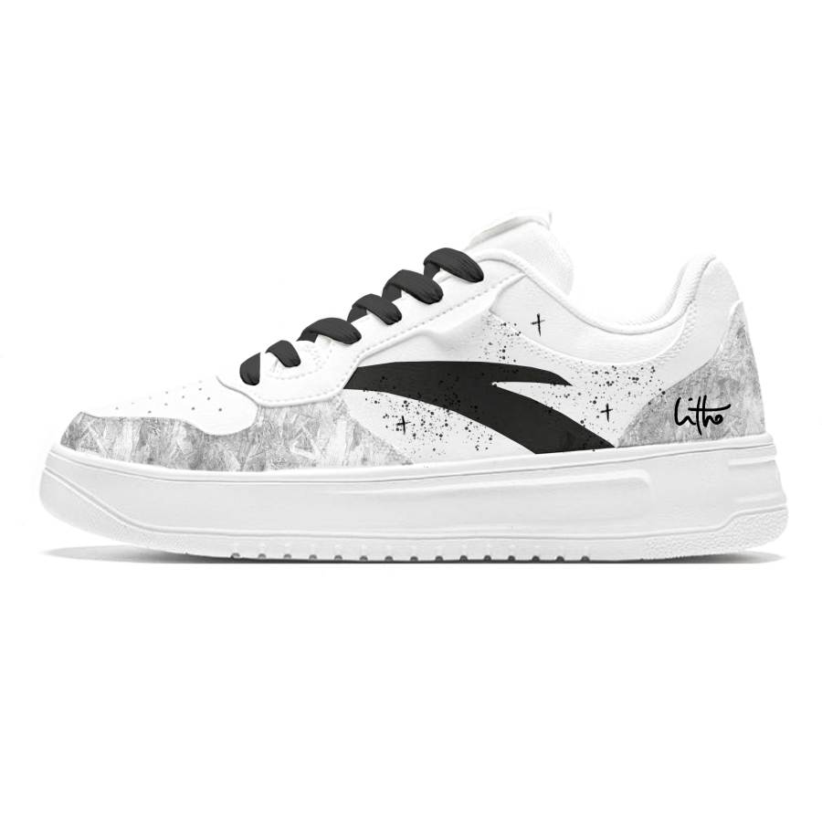 Anta Easy Cloud Ink Synthetic Leather Cushioning Lightweight Low top Skateboard Shoes Men's Black White