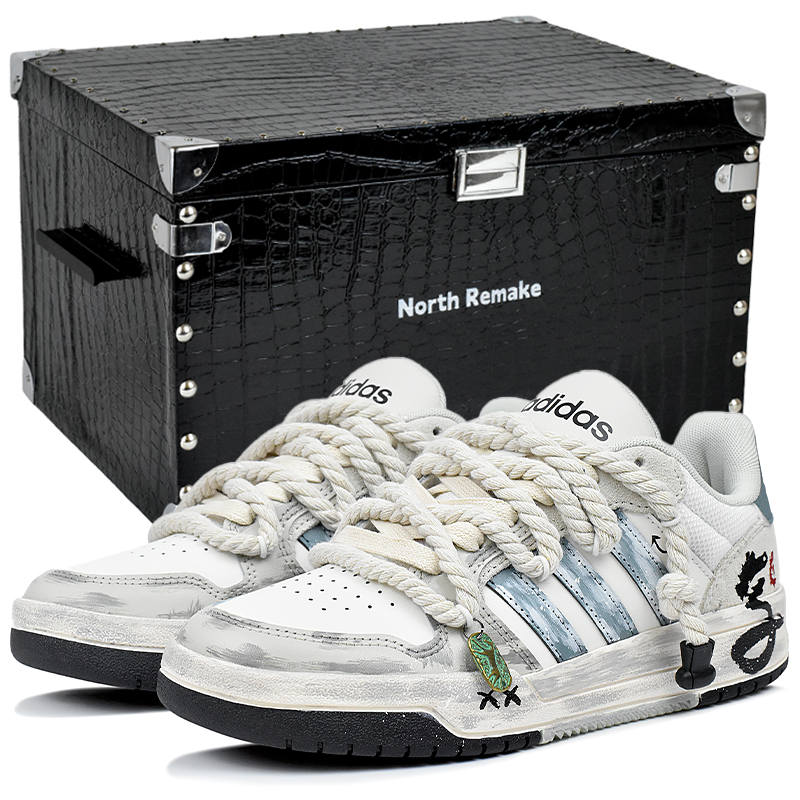 Adidas Neo Entrap Slip Resistant Abrasion Resistant Low top Skateboard Shoes Unisex White Cyan