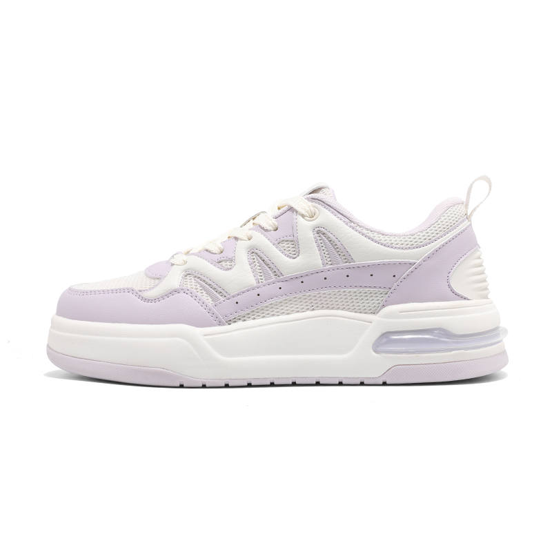 WARRIOR Skateboard Shoes Women's Low Top Beige Light Purple