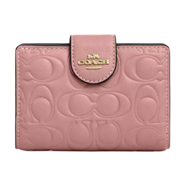 COACH COACH Corner Zip Leather Wallet Medium Women's Pink