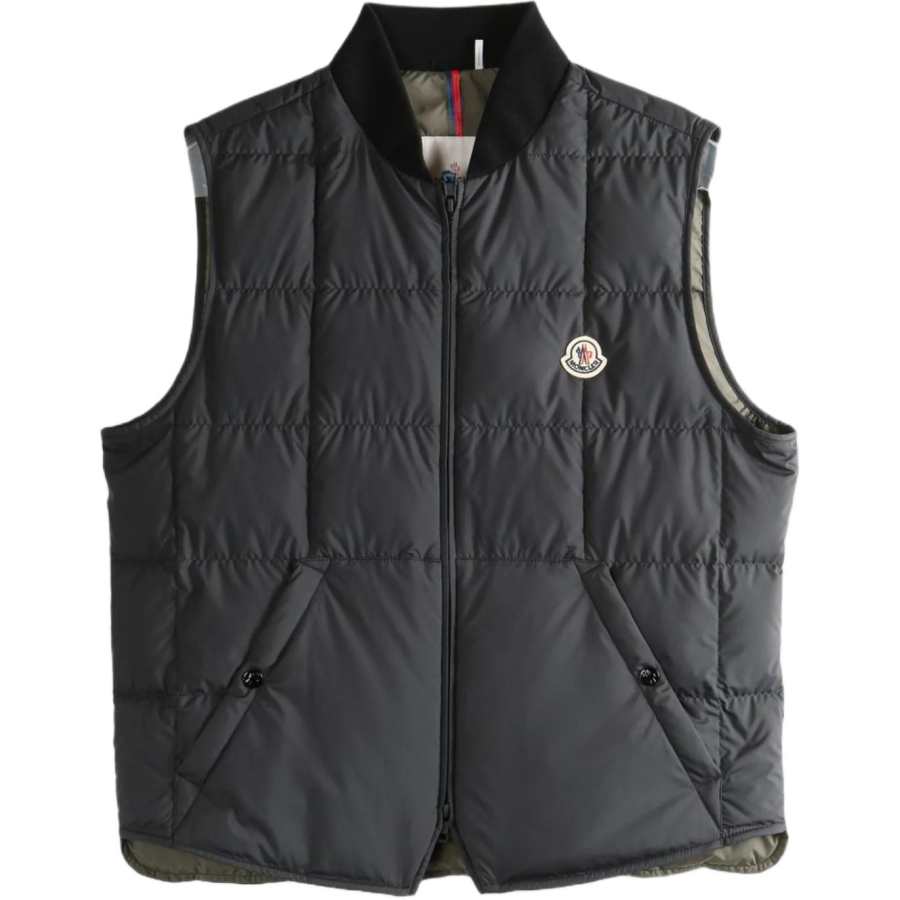 Moncler Moncler Down Vests Men's Black Baseball Collar Moderate Other