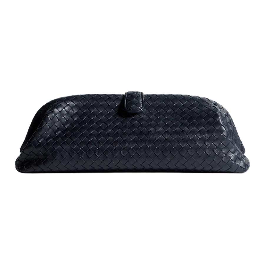 Bottega Veneta Sheepskin Shoulder Bag Clutch Women's Midnight Blue