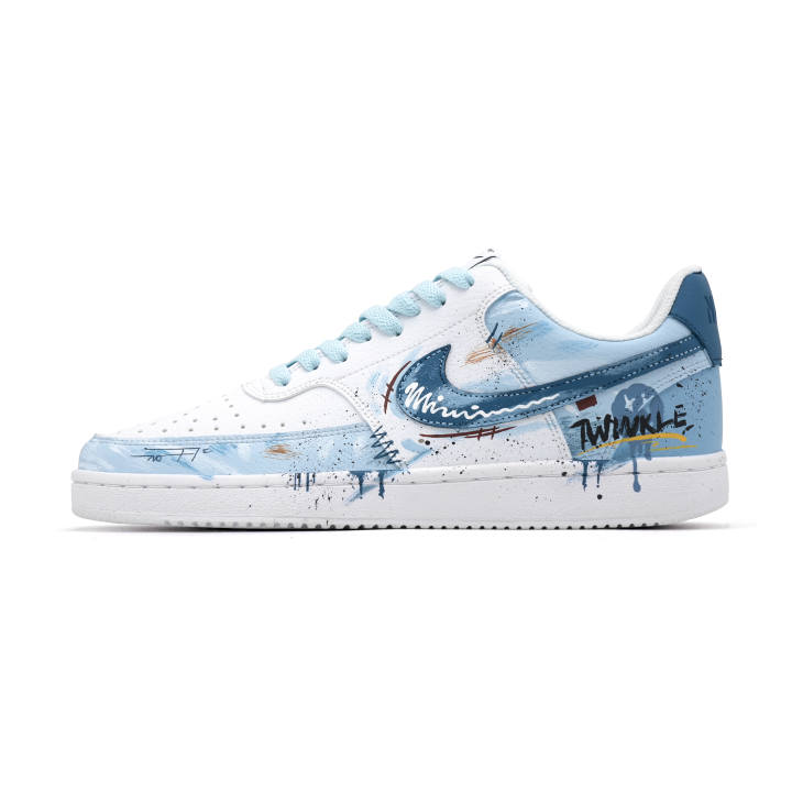 Nike Nike Court Vision 1 Ice Sea Stars 7L Slip Resistant Cushioning Abrasion Resistant Low top Skateboard Shoes Unisex