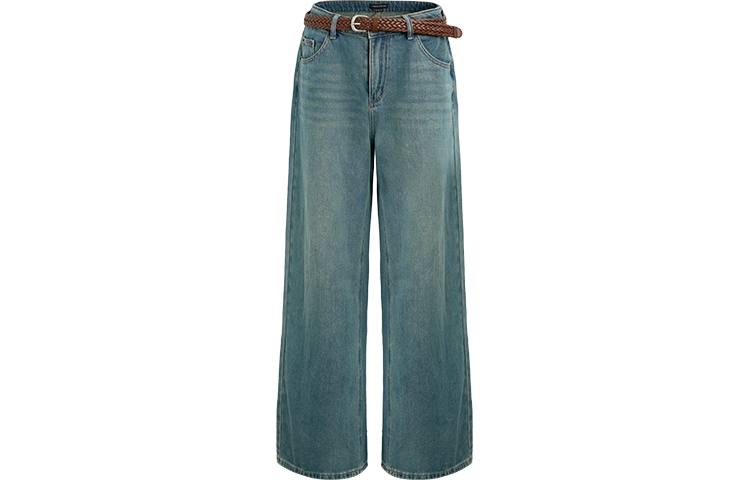 URBAN REVIVO Jeans Women's Blue Moderate Wide Leg Pants