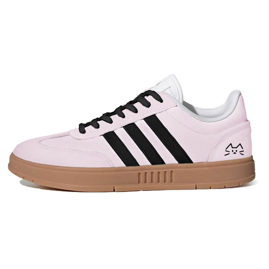 Adidas Adidas GRADAS Pink Cat Slip Resistant Low top Skateboard Shoes Unisex Pink White