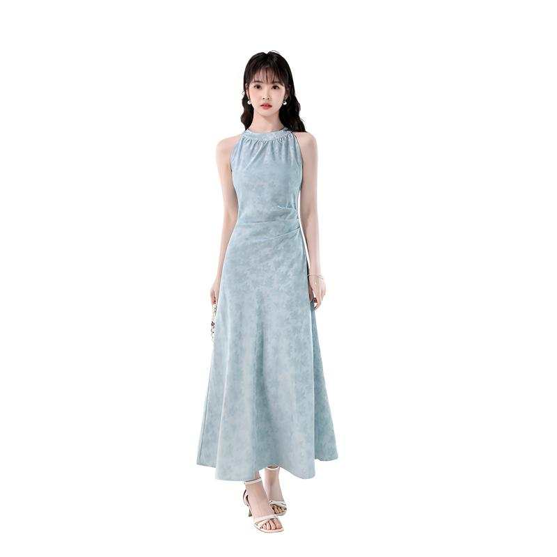 SIXUSICHOU Slip Dresses Women's Halter Thin Long