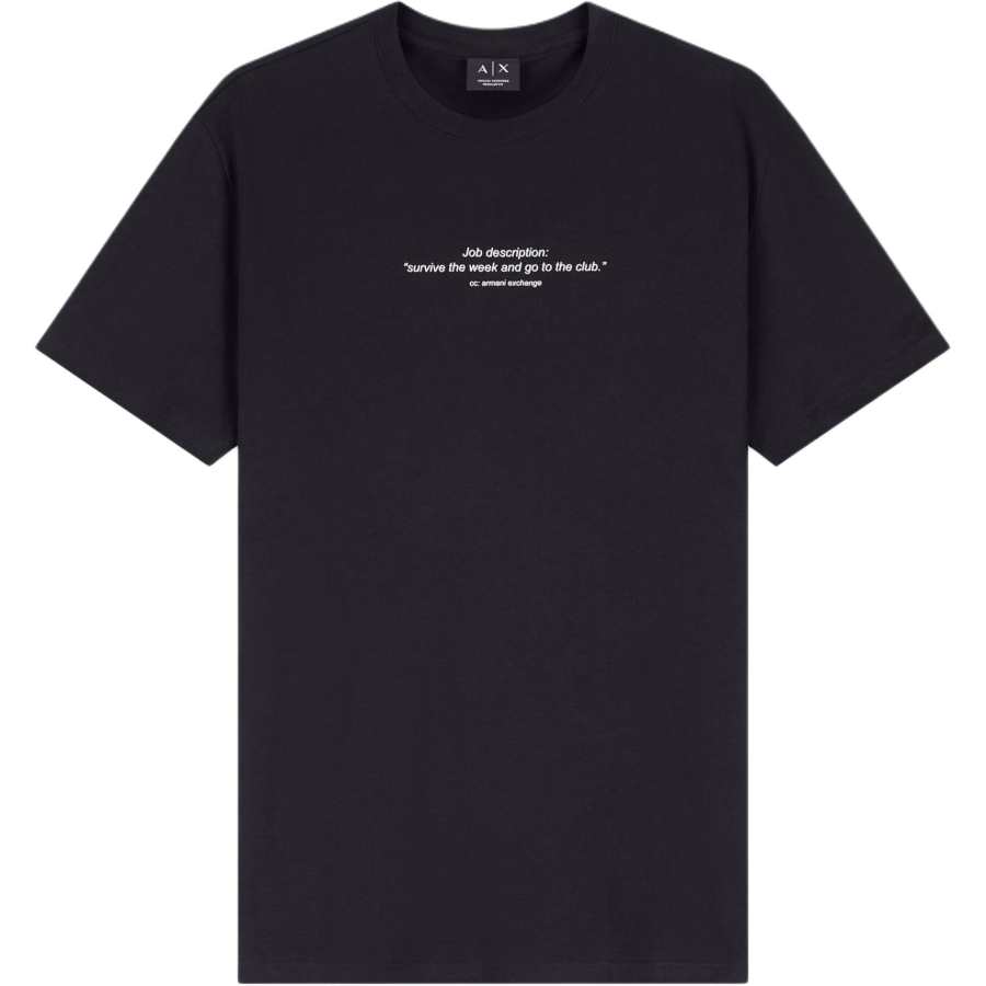ARMANI EXCHANGE T Shirts Men's Black Crew Neck Moderate Straight Fit
