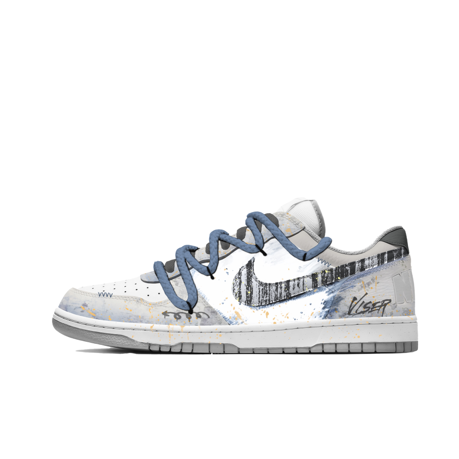 Nike Custom Shoes Nike Big Low Lux Mist Realm Forest Trail Low top Skateboard Shoes Men's Blue