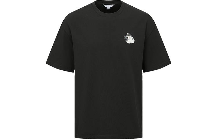 URBAN REVIVO T Shirts Men's Dark Gray Crew Neck