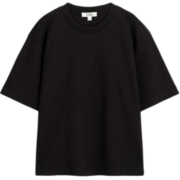 COS T Shirts Women's Black Crew Neck Straight Fit