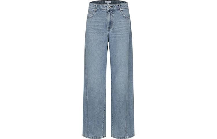 URBAN REVIVO Jeans Women's Blue Moderate Wide Leg Pants