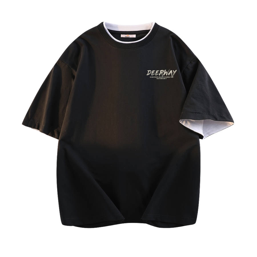 DEERWAY T Shirts Unisex Crew Neck Moderate Straight Fit
