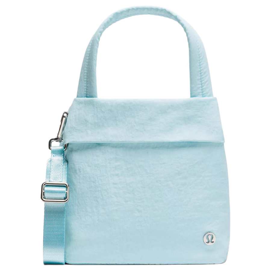 Lululemon On My Level Nylon Handbag Small Unisex Foam Cloud Blue & Silver