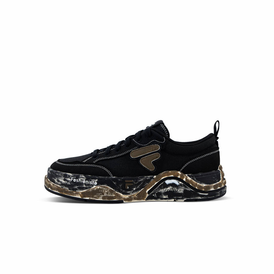 FILA FUSION Slip Resistant Low top Skateboard Shoes Men's Black