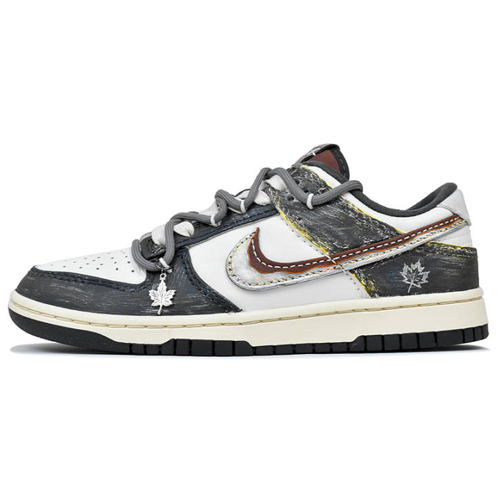 Nike Nike Dunk Skateboard Shoes Men's Low Top White, Black, Brown