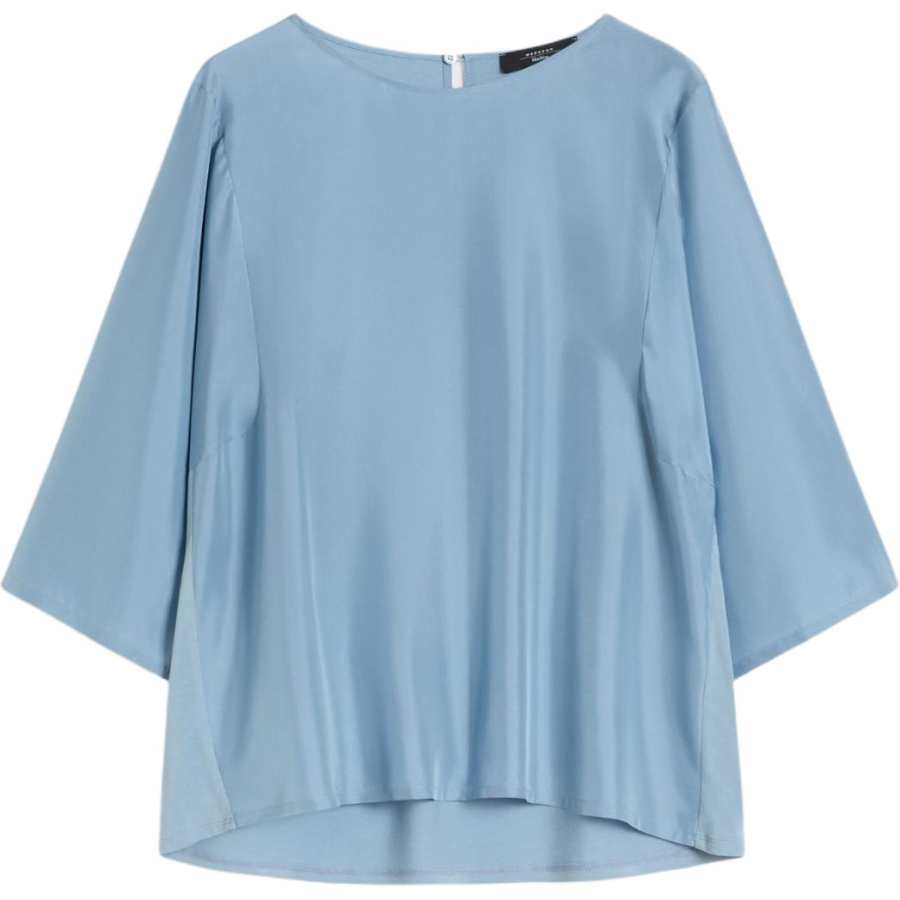 WEEKEND MaxMara Shirts Women's Light Blue Crew Neck Moderate Other